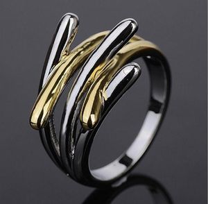Hot Koop 925 Zilveren Ring Goud Zilver Kleur Scheidingsring Voor Vrouwen Mode Bruiloft Sieraden Gift Maat 25mm * US6 / 7/8/9 / US10