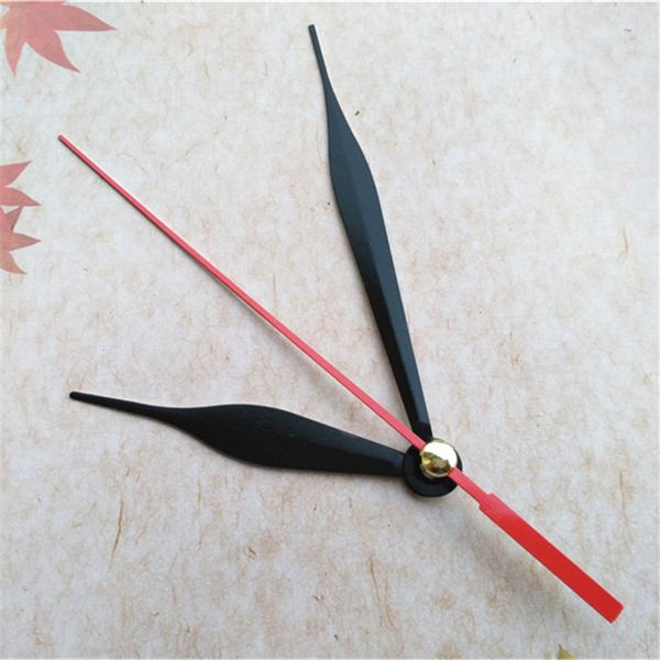 Venta al por mayor, 50 Uds., flechas de reloj de Metal negro para mecanismo con Kits de reparación de bricolaje de segunda mano rojos