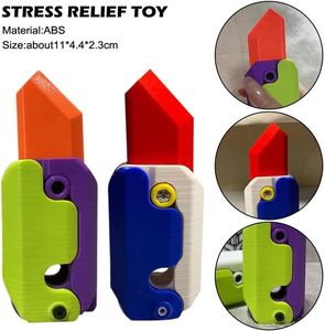 Venta caliente Ansiedad Alivio del estrés Fidget Toys Adultos Impresión 3D Fidget Cuchillo Juguete Creativo Gravedad Rábano Cuchillo Descompresión Juguete