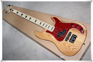 Grosses soldes! Guitare basse électrique Ash Body avec 4 cordes, pickguard rouge, touche en érable, offre personnalisée