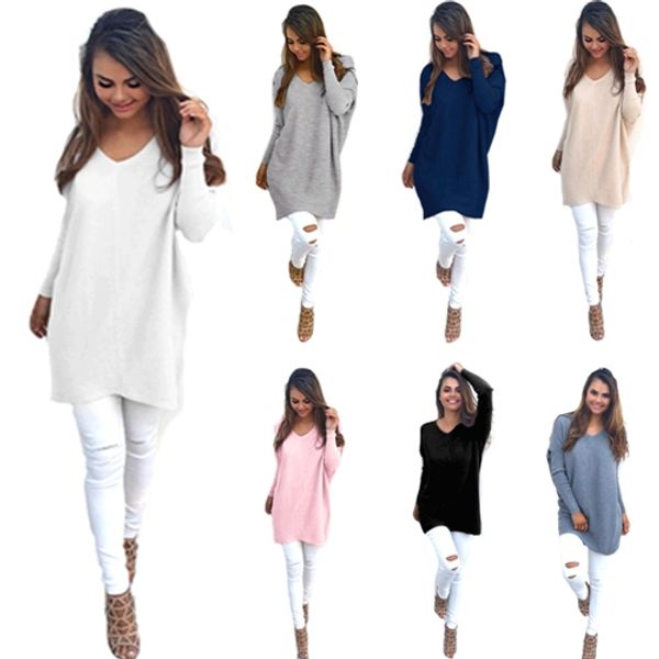 Offre spéciale automne hiver pull en cachemire femme pull col en v bref pull femmes couleur unie mouton dame basique pull