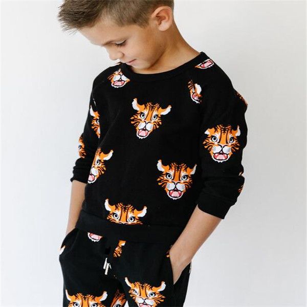 Gran oferta, chándales para bebés, niños y niñas, chándales para niños, camiseta de manga larga para niños y pantalones, 2 unids/set, ropa para niños