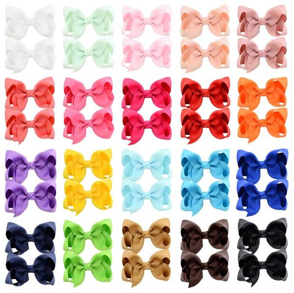 Vente chaude bébé fille enfants cheveux arc boutique grosgrain ruban clip hoiffre grand bowknot épingle épingle épingles à cheveux accessoires de cheveux décoration