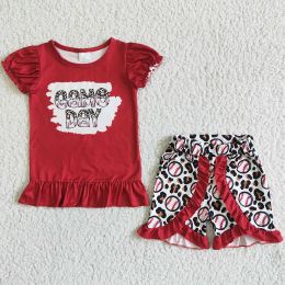 Hete uitverkoop babymeisje kleren honkbal boetiek kinderen broer of zus kleding zomer meisjes kleren set peuter jongens kleding meisjes outfits