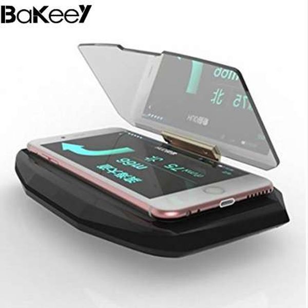 Offre spéciale Bakeey HUD affichage tête haute voiture téléphone portable GPS Navigation Image réflecteur support support noir universel support d'affichage