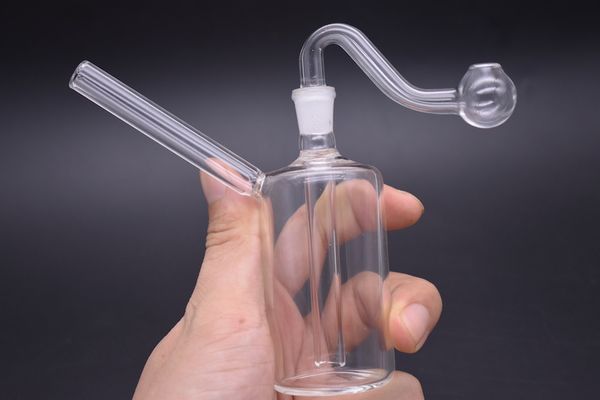 Vente chaude bécher conduites d'eau bongs en verre épaisseur de receveur de glace pour fumer en ligne perc plate-forme pétrolière épaisse conduite d'eau de fumage tuyau de brûleur à mazout de 10mm