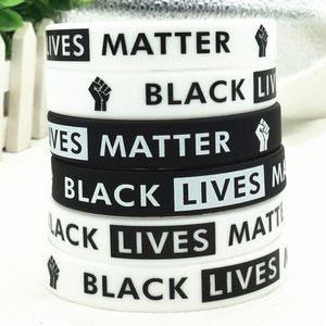 Hot Sale Black Lives Matter Siliconen Polsband Zwarte Siliconen Rubber Armband Armbanden Voor Mannen Dames Geschenken