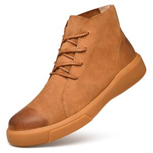 Vente chaude-marque qualité PU cuir bottines chaussures pour homme adulte nouveau décontracté homme chaussures baskets hommes chaussures Vintage travail bottes