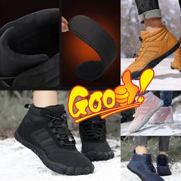 Gran oferta de botas tácticas de invierno para hombre, zapatillas de deporte de cuero impermeables, zapatos cálidos para hombre, botas de nieve para trabajo al aire libre, Botas de senderismo para hombre 35-48