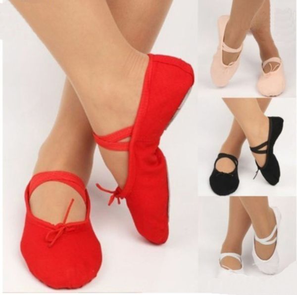 Venta caliente zapatillas de lona pointe danza gimnasia niño adulto ballet zapatos de baile para niños adultos envío gratis