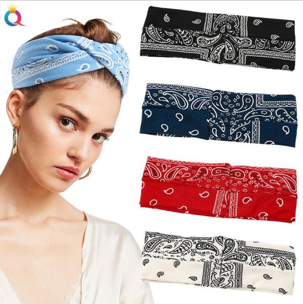 Offre spéciale imprimé noix de cajou bandeau de mode pour femmes bandeau de cheveux fitness yoga sport bandeau accessoires de cheveux GD518