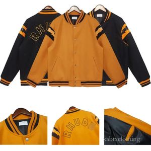 Offre spéciale décontracté hommes femmes vêtements d'extérieur manteau pour automne bouton lettre impression veste de Baseball Rhude US couple vestes