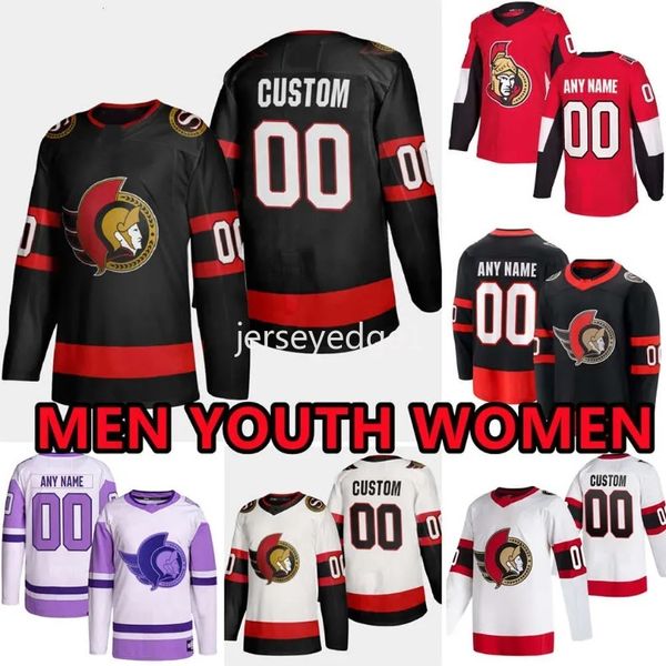 Vente chaude pas cher maillots de hockey personnalisés Ottawa 39 sénateurs hommes 7 Brady Tkachuk 45 Parker Kelly 9 Josh Norris 57 Shane Pinto 85 Jake Sanderson 33 Cam