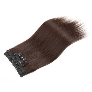 Vente chaude Clip de prix pas cher dans les extensions de cheveux humains couleur noire naturelle Couleur brune Options de couleur blonde 160g 18 pièces ensemble, DHL gratuit