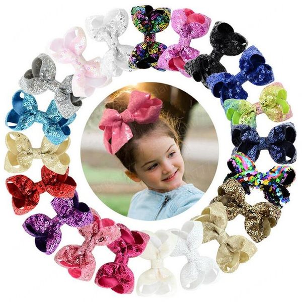 Offre spéciale enfants filles paillettes brillantes nœud ruban gros-grain accessoires de cheveux exquis Alligator enfants pinces à cheveux livraison directe