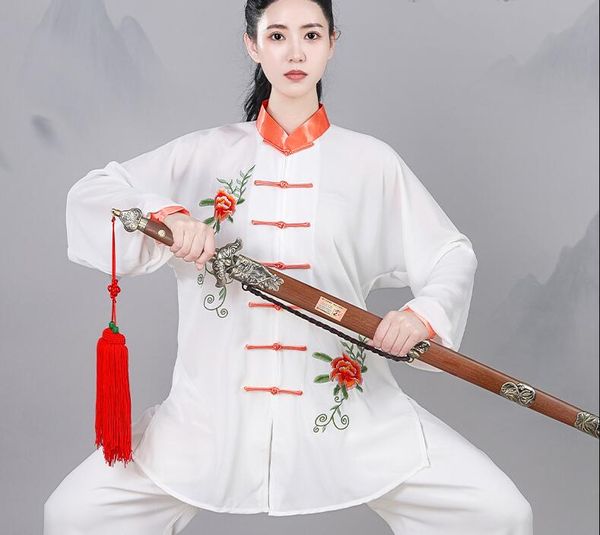 Costume de Kung Fu brodé de Style chinois pour hommes et femmes, vêtements Tai Chi, vêtements d'arts martiaux, uniforme de Sport Wushu, ensemble de costumes, offre spéciale