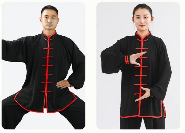 Gran oferta, traje tradicional chino de Kung Fu para hombres y mujeres, ropa deportiva informal para exteriores, uniforme de artes marciales de Tai chi, conjuntos de pantalones y chaqueta