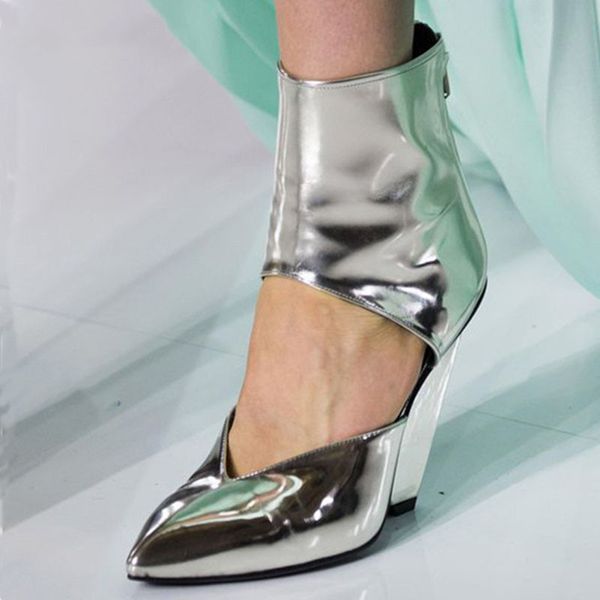 Vente chaude - Escarpins à talons compensés transparents PVC en cuir verni Design de piste Talons hauts Cristal Pantoufles 2019 Chaussures les plus récentes Femme Noir