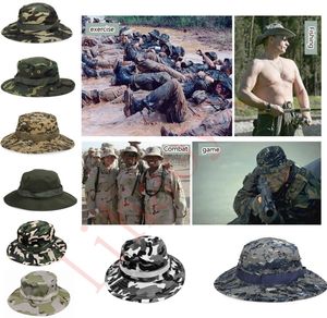 Hot koop katoen emmer hoed voor mannen mode militaire camouflage camo visser hoeden met brede rand zon vissen emmer hoed camping jacht hoed