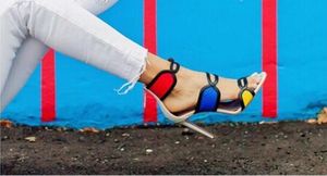 Vente chaude-couverture talon Sandalias Mujer Melissa nouvelle mode bout ouvert talon haut gladiateur sandale chaussures femme multicolore sandales