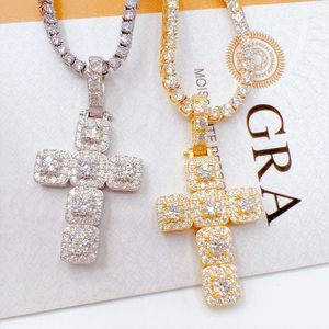 Hot Sale Cross Hangers Fast Delivery D VVS Moissanite Iced Out Sterling Sier Pendant