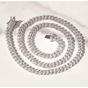 Hot Sale Cuban kettingketen S925 zilver 6-10 mm enkele rij ijs uit Miami Hip Hop Link met GRA Certificate Jewelry