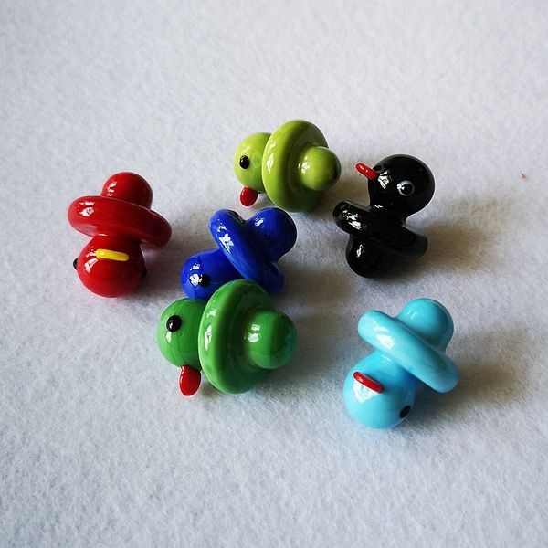 Vente chaude Mignon Mini Carb Caps couleur jaune canard UFO Carb Cap Accessoires pour Fumeurs Pour Quartz Banger Nails Cire Dab outil