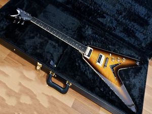 Venta caliente Dean Dimebag Guitarra Flame maple top sunburst color Guitarra eléctrica