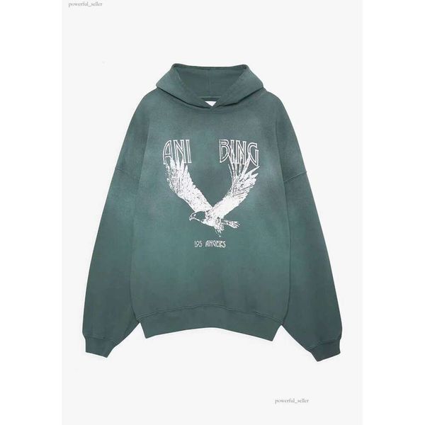 Hot Sale Desginer Fashion Anines Bing Sweat à capuche en coton à capuche New Anines Bing Lettre classique Imprimer Lavage Couleur de l'eau Sweat-shirt flocon de neige 1023