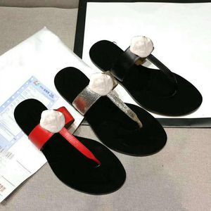 Hot Koop Designer Classic Mannen Vrouwen Slippers Lederen Strand Slippers Lederen Luie Mannen Dames Metalen Gesp Grote Sandalen