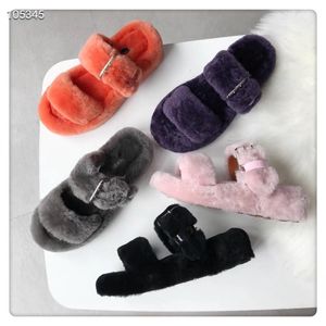 Hot Sale-Designer Pluizy Sheepskin Causal Antislip Zomer Huaraches Slippers Slippers Slipper Topkwaliteit