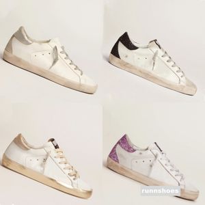 Vente chaude Designer Mocassins Femmes Sneaker Chaussures Italie Marque Super Star Daim Paillettes Léopard Blanc Do-old Casual Chaussures À Lacets Sale Style Eur35-46