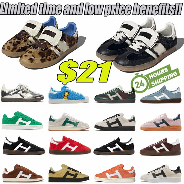 Venta caliente Zapatos de diseñador Estampado de leopardo Gales bonner zapatillas de deporte vintage antideslizantes Moda campus zapatos casuales para hombres y mujeres