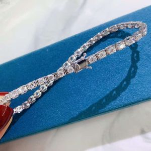 Hot Sale diamanten sieraden aanpassen 14k 18k massief goud 3 mm Moissanite tennisarmband