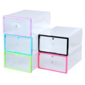 Grosses soldes!!! Chaussures durables Boîtes de cache-poussière Thicken Respirant Chaussures Transparent-Type de tiroir Boîte de rangement Case conteneur Organisateur