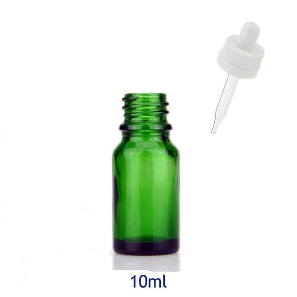 Vente chaude E liquide E cig Verre Pipette Bouteilles 10 ml Vide Vert Verre Pipette Flacons 10CC Mini Bouteilles Livraison Gratuite