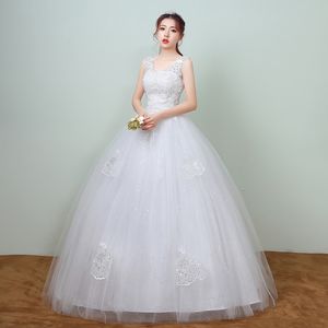 Offre spéciale élégante princesse dentelle Appliques printemps Smiple robes de mariée 2018 nouveau Style coréen robes de mariée vestidos de noiva