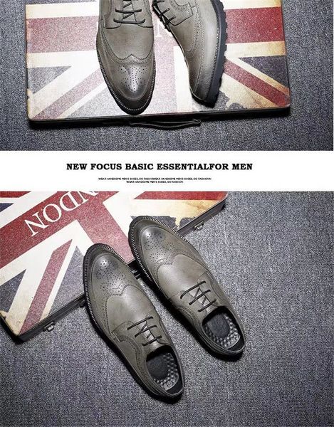 Vente chaude-es mode coréenne chaussures décontractées hommes noir britannique tête ronde cravate banquet chaussures pour hommes professionnels