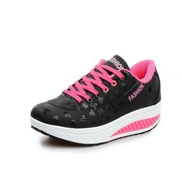 Venta caliente-(EUR 35 ~ 42) Zapatillas de deporte para mujer Zapatos deportivos de cuero Shake Fitness