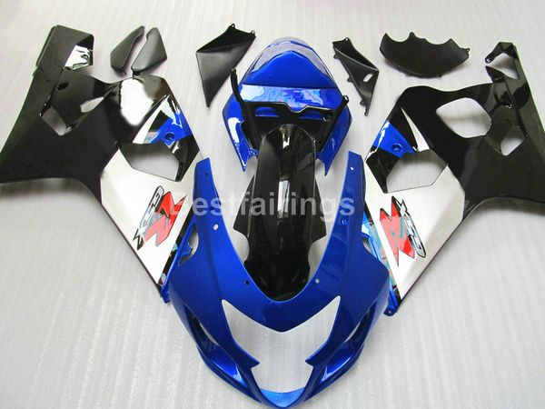 Gran oferta kit de carenado para SUZUKI GSXR600 GSXR750 2004 2005 negro blanco azul GSXR 600 750 K4 K5 carenados EE46