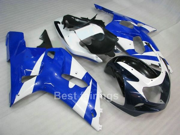 Kit de carénage de vente chaude pour SUZUKI GSXR600 GSXR750 2001 2002 2003 noir blanc bleu GSXR 600 750 01 02 03 carénages FD23