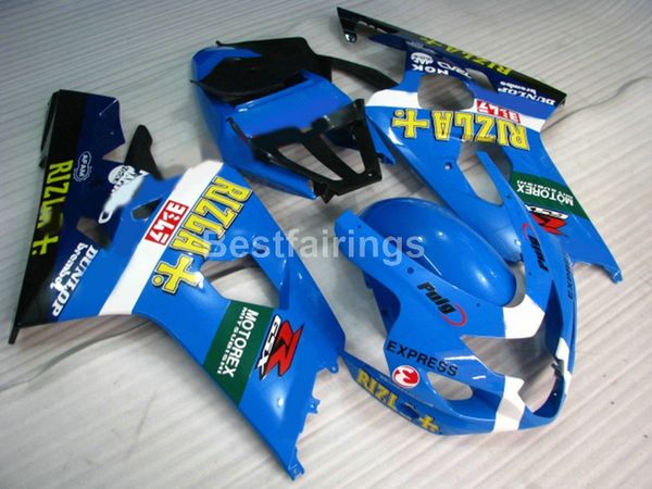 Offre spéciale carénage kit pour SUZUKI GSXR600 GSXR750 2004 2005 bleu blanc GSXR 600 750 K4 K5 carénages DF36