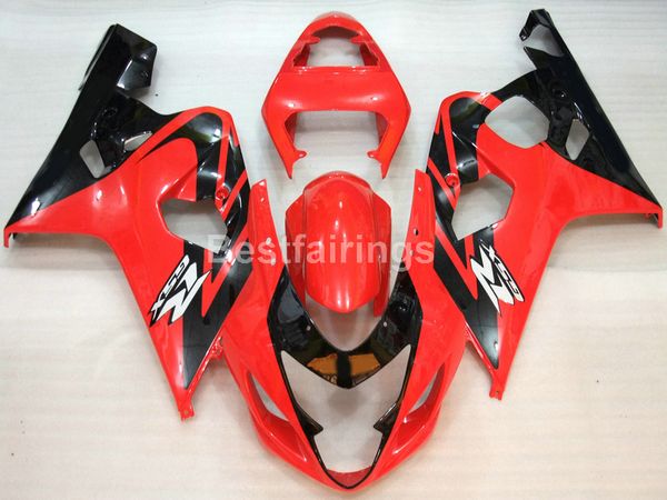 Gran oferta kit de carenado para SUZUKI GSXR600 GSXR750 2004 2005 negro rojo GSXR 600 750 K4 K5 carenados DD35