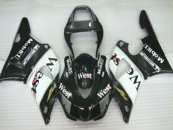 Kit de carénage de vente chaude pour YAMAHA R1 1998 1999 carénages blanc noir YZF R1 98 99 NB11