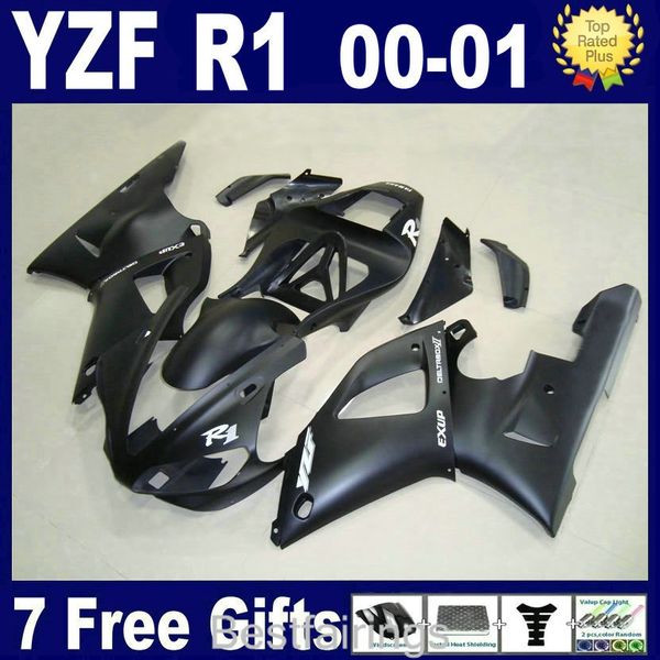 Kit de carénage vente chaude pour YAMAHA R1 2000 2001 carénages noirs YZF R1 00 01 RF35