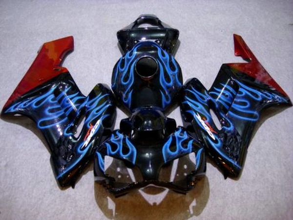 Gran oferta de carenados para Honda CBR1000RR 2004 2005, kit de carenado de molde de inyección de llamas azules y negras CBR 1000 RR 04 05 FF25