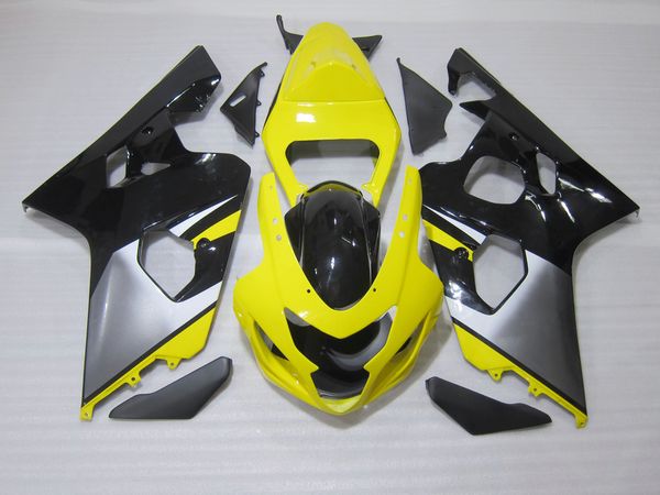 Gran oferta kit de carenado para SUZUKI GSXR600 GSXR750 04 05 K4 posventa GSX-R600/750 2004 2005 juego de carenados amarillo negro plateado CD66