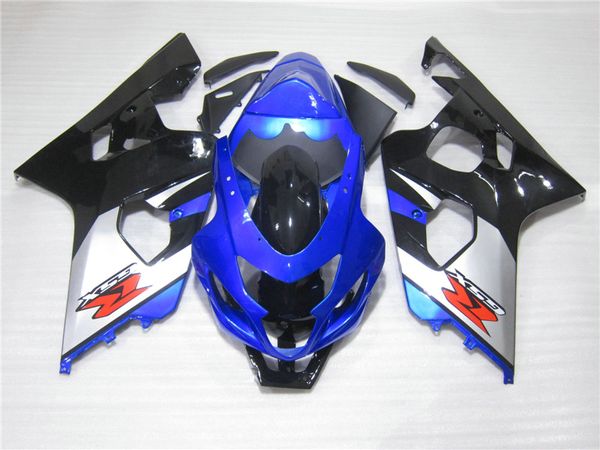 Kit de carénage offre spéciale pour SUZUKI GSXR600 GSXR750 04 05 K4 pièces de rechange GSX-R600/750 2004 2005 ensemble de carénages noir bleu argent FF66