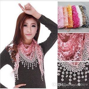 Vente chaude Mode Infinity Foulards En Mousseline De Soie Dentelle Multi 18 Couleurs Imprimé Floral Wraps DHL Livraison Gratuite W010