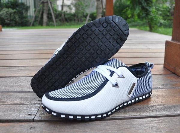 Venta caliente-Moda Simple Ultraligero Flattie Transpirable Casual Shose Lace Zapatos de hombre Estilo británico Suelas antideslizantes Zapatos deportivos Envío gratis